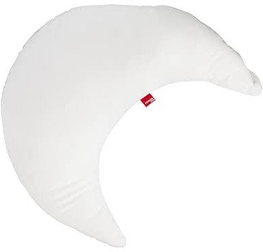 POWER INN Seven Dreams Stillkissen ca. 74x45cm | handliches Schwangerschaftskissen | kurzes Seitenschläferkissen | Waschbar bis 95°C | Stoff aus 100% Baumwolle (Weiß)