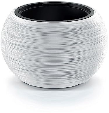 Macétero blanc, avec dépôt, collection Furu, 43,5 x 43,5 x 27,5 cm, capacité de 11 L.