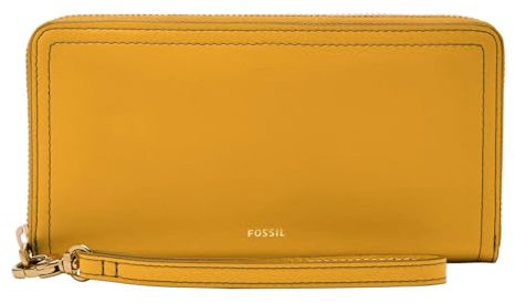 Fossil Logan RFID Zip Around Clutch Yellow