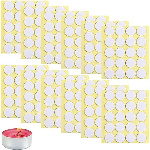 Candle Wick Stickers Wick Glue Dots Heat Resistance Double-Sided Stickers Adhere Steady in Hot Wax Stickers for Candle Making 240pcs