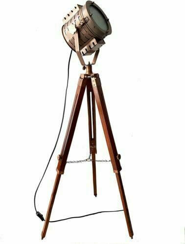 Copper Finish Vintage Marine Tripod Office Floor lamp Nautical Gift Item Rustic