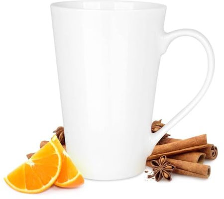 Glasmark KROSNO 1992 Maja Lot de 6 tasses à café ou à thé en céramique 0,5 l Passe au lave-vaisselle Blanc 6 x 500 ml