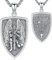 Erzengel Michael Anhänger Silber 925 Saint Michael Kette Herren Medaillen Erzengel St Michael Christliche Erzengel Halskette Religiöser Schmuck für Männer Herren