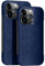 GAZIXCUN Alcantara-Wildleder-Hülle für iPhone 12/12 Pro/12 Pro Max, Rahmenlose Hülle, Handgefertigt, Echtes Italienisches Wildleder, rutschfeste Hülle, Kompatibel mit Magsafe,Blue,12 Pro