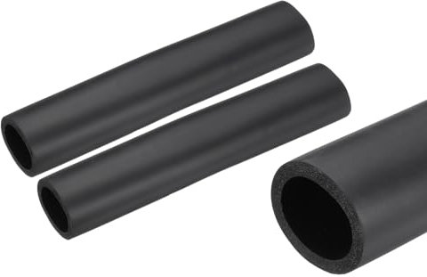 QUARKZMAN 2 x 25cm Rohrisolierung Schaumstoff, Durchmesser 36mm Isolierstärke 6mm Heizungsrohr Verkleidung für Fitnessgeräte, Rohre, Handhaben (Schwarz)