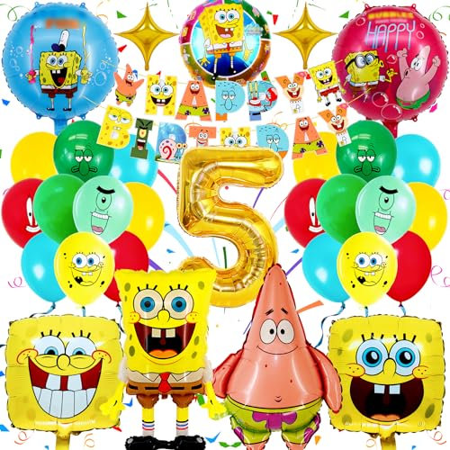 Deko 5 Jahre, 31 Stü ExquisiteBallon, KinderLuftballons Zubehör, mit 3D Folienballon Girlanden
