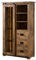 MASSIVMOEBEL24.DE | Railway Lux Vitrine aus Massivholz mit Beleuchtung #125 | Mangoholz/Altholz - Natur lackiert | 100x45x175 cm | 7 Fächer, 1 Tür, 3 Schubladen | Vitrine Schrank