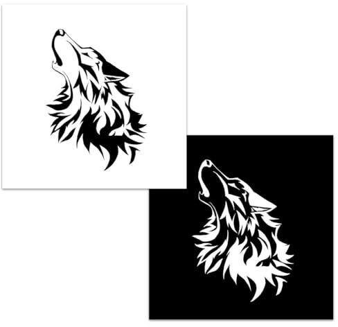 WMUVAZA Adesivi animali simulazione auto, 2 pezzi adesivi per carrozzeria su entrambi i lati dell'auto, adesivi per auto con testa Lupo, adesivi per auto personalizzati, Interessanti Adesivi 13*9.2CM
