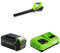 Greenworks 40V Axial Laubbläser mit Tempomat, 177 km/h, 11,05 m³/min, 4Ah Batterie & Ladegerät, 3 Jahre Garantie G40ABK4
