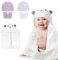 TYXHXTF Pucksack Baby 80 * 80cm, Baby Hut 0-3 Monate, Bio-Baumwolle Baby Swaddle Decke, Baby Schlafsack mit Mütze, Unisex für Neugeborenen Kleinkinder
