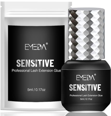 EMEDA Sensitive Lash Extension Glue Fast Drying Strong Hold Eyelash Glue Waterproof Lash Glue for Eyelash Extensions Long Lasting Retention 6-7 Weeks 2S
