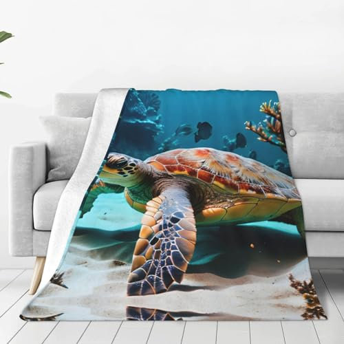 Sea Turtle Ultraweiche Micro-Fleece-Decke, gemütlich und leicht