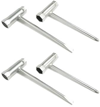 Landrain 4 Stück Kettensägenschlüssel,13 mm X 19 mm Zündkerzenschlüssel,T Motorsägenschlüssel für Motorsägenmäher Bürstenschneider Rasenmäher, Kettensägen Schlüssel
