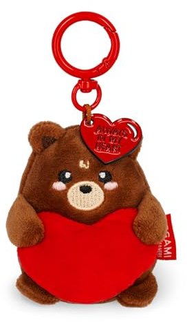 Legami - Schlüsselanhänger Super Soft! Teddy Bear Motiv, Plüsch-Schlüsselanhänger, Anhänger mit eingravierter Botschaft und Karabinerhaken aus Zink, 7x11 cm