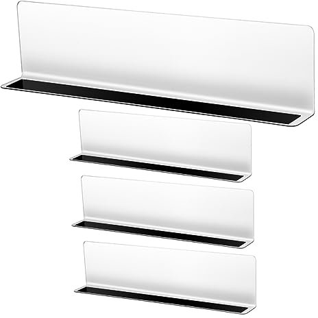 DECHOUS 4 Stück Easy putz regalböden Schrankteiler anzucht Schrank-Teiler innen Lagerwarenteiler Regaltrenner-Schindel klarer Buchstopper Draht Tür vertikales Waren Zubehör PVC