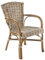 Kobolo Rattansessel York kubu Grey, 55x50x86 cm, Grauer Korbstuhl mit Armlehnen aus Naturmaterial, Rattanstuhl robust & stilvoll, ideal für Küche, Esszimmer oder Wintergarten