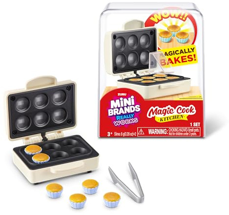 Mini Brands Really Works Magic Cook Kitchen Capsule Series 1 (Cup Cake Maker) by ZURU, Miniature Real Working Kitchen Appliances, Non-Edible Collectible Mystery Toy for 3+ Kids, Teens and Adults