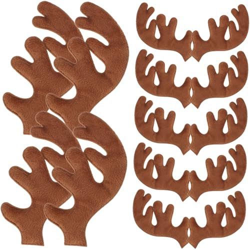 Cabilock 30stücke Teiliges Weiche Stoff-rentiergeweihe Diy Bastelmaterialien Für Haarreif Haar Hutdeko Weihnachten Leichte Angenehme Textur Einfache Anbringung Vielseitige Weihnachtsaccesso