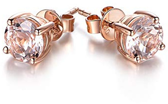 TABOJS Ohrringe 18K Weißgold für Frauen, Hochzeit Ohrringe für Brautjungfern mit Aquamarin -Turmalin -Morganit aus Weißgold/Roségold