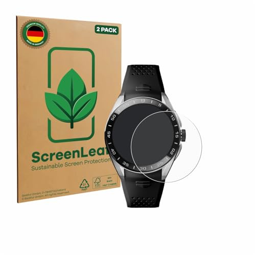 ScreenLeaf Schutzfolie für TAG Heuer Connected Calibre E5 | (45 mm) 2 Stück Transparenter Displayschutz Made in Germany Klare Displayschutz-Folie Kratzfest