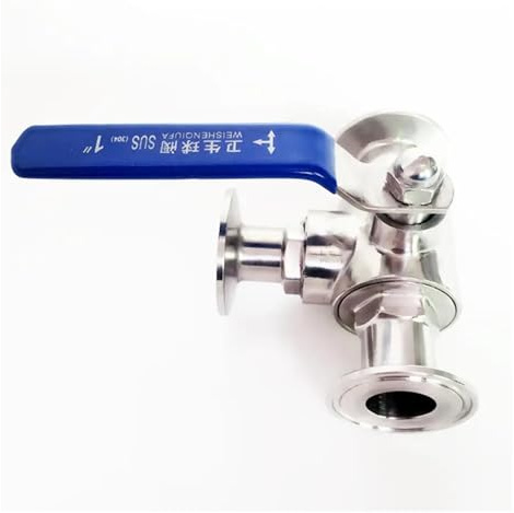 Passend for 108 mm 4,25 Zoll Rohraußendurchmesser x 4 Zoll Tri-Clamp T-Port-Kugelhahn, Edelstahl SUS 304, for Bierbrauen zu Hause