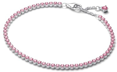Pandora Timeless 593927C02-16 Petit Bracelet Tennis en Argent Sterling avec zircone Rose 16 cm