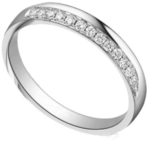Ayoiow Damenring Weissgold 585 Breit mit 0,15 ct Diamant, Brilliant Verlobungsringe für Freundin Größe 52 (16.6)| 14K Weißgold | Trendiger Modeschmuck für Jahrestag