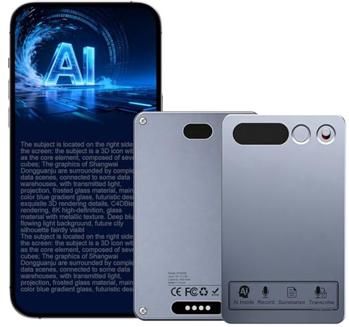 AI Voice Recorder KI Digitales Aufnahmegerät Magnethülle 64GB Speicher | Supports 118 Sprachen mit ChatGPT 4 Schreibfunktion und Zusammenfassen Audiorecorder für Vorträge, Meetings