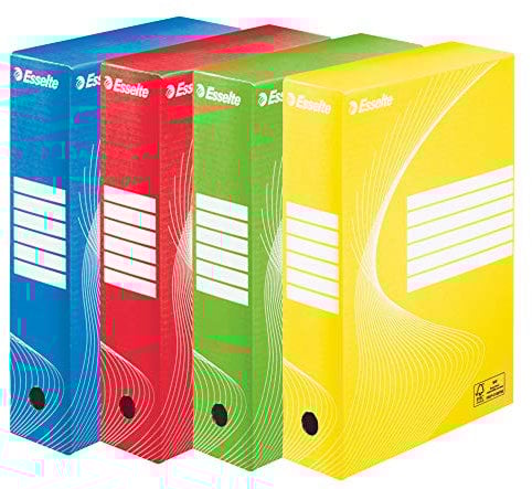 Esselte 128403 A4 Standard Archiving Box, Multicolour - Pack of 10