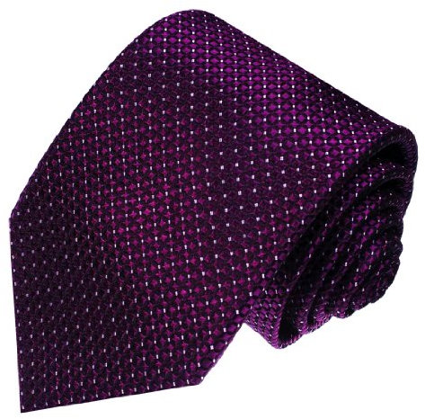LORENZO CANA Cravate en soie italienne 100% soie - violet noir blanc
