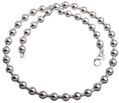 10mm Kugelkette - echt 925 Silber, Länge 80cm
