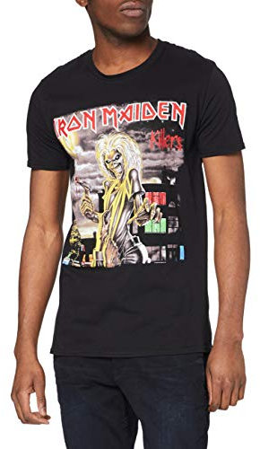Iron Maiden Men's Killers Cover Short Sleeve T-Shirt, Black, X-Large
