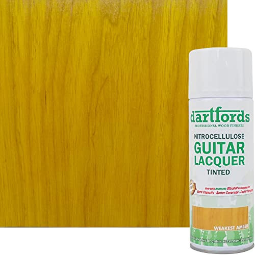dartfords Nitrozellulose-Gitarrenlack, getönt, Bernstein (Weakest), Sprühdose, 400 ml
