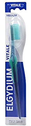 Elgydium Vitale Medium Toothbrush - White - Soft Bristles - Manual - 1 Count