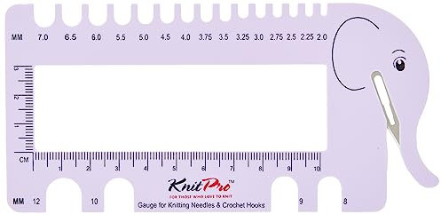 KnitPro KP10995 NEEDLE & CROCHET VIEW SIZER WITH YARN CUTTER-LILAC, 30 x 35 x 30 cm