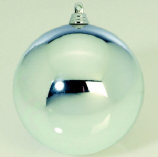 DS Euro 6er Set Christbaumkugeln, Weihnachtskugeln 14cm Silber glänzend, Outdoor Kunststoff, schwer entflammbar Lieferung Frei Haus