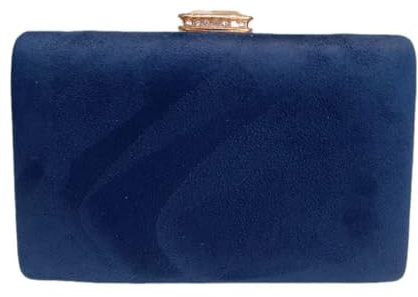 LeahWard Women's Clutch Bag Suede Wedding Evening Party Handbags 672 (Navy)