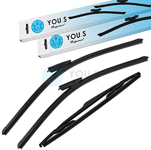 YOU.S SCHEIBENWISCHER SET VORNE + HINTEN 580 + 530 + 350 mm (3 Stück)