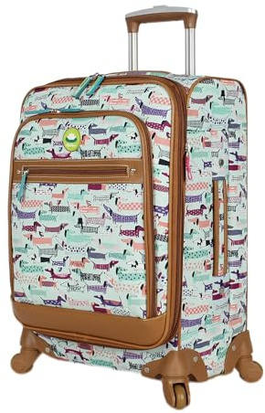Lily Bloom Gepäckkoffer für Damen, erweiterbar, mit Spinner-Rädern, Totally Paw Some, 20in