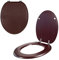 Anika 92449 Mahogany Effect Toilet Seat/Chrome Hinges/Easy Installation / 43cm x 37.5cm