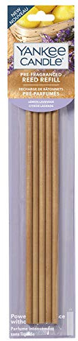 Yankee Candle Duftstäbchen-Nachfüllpackung für Reed Diffusor, Lemon Lavender, 5 Stück