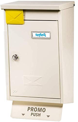 Cassetta Postale Gaia 400x215 con segnalatore presenza posta e porta pubblicità versione STD-FLAG SMALL BIANCO AVORIO RAL 1013