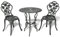 Tidyard 3-TLG.Bistro-Set Bistroset Bistro-Set Gartenmöbel Mit 1 Tisch und 2 Stühle,Balkonset Gartenmöbelset Bistrotisch Stehtisch Balkonstuhl für Garten,Balkon,Terrasse,Aluminiumguss+Gusseisen