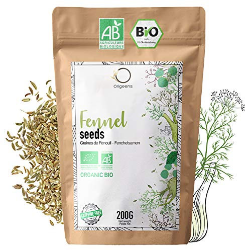 ORIGEENS Tisana di Finocchio 200g | Allattamento, Lattazione e Digestione | Semi di Finocchio Bio per Infuso Sfuso