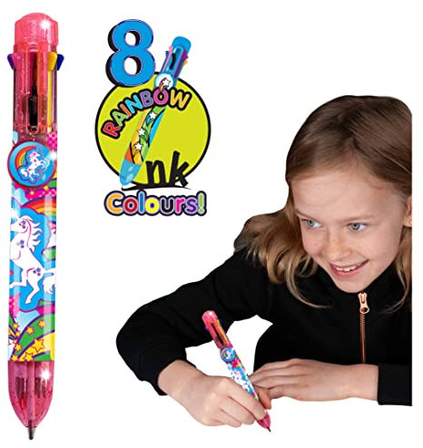Rainbow Writer - Einhorn, Farbwechselstifte von Deluxebase. 8-in-1-Kugelschreiber, tolle Neuheitsstifte für Kinder und ideales Büro- oder Schulmaterial