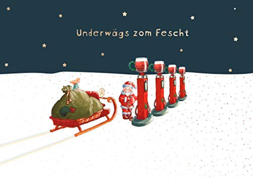Cityproducts - 5725 - Postkarte, Weihnachten, Baden-Württemberg, Underwägs zom Fescht, DIN A 6, 10,5cm x 13cm