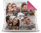 PR Print Royal Kissen mit Füllung - Fotocollage selbst gestalten mit Spruch - Love - mit Vier eigenen Fotos - Geschenkidee Fotokissen - Farbkissen Rückseite Pink