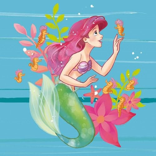 Komar Disney Vlies Fototapete - Ariel Little Friends - Größe: 250 x 250 cm (Breite x Höhe) - Kinderzimmer, Tapete - IADX5-009