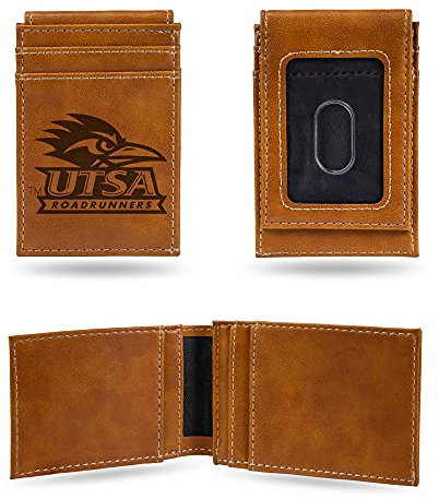 Rico Industries NCAA UTSA Roadrunners Geldbörse mit Lasergravur, Braun