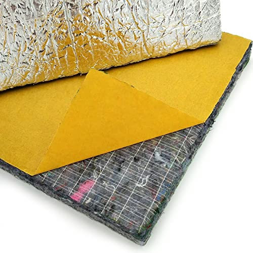 Isolation acoustique et thermique spéciale insonorisation (5 x 1,2 m) - isolation acoustique avec couverture auto-adhésive et aluminium - Anti-humidité